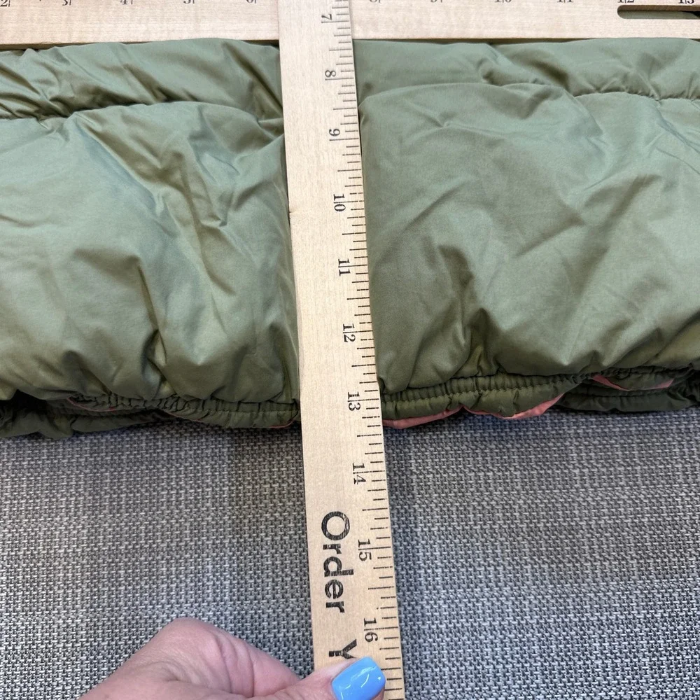 Gymboree Go Outside Puffer Jacket Kids XXS 3 Olive Green Hooded Peach Lining
